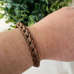 Thick vintage rope twisted copper cuff Bracelet
